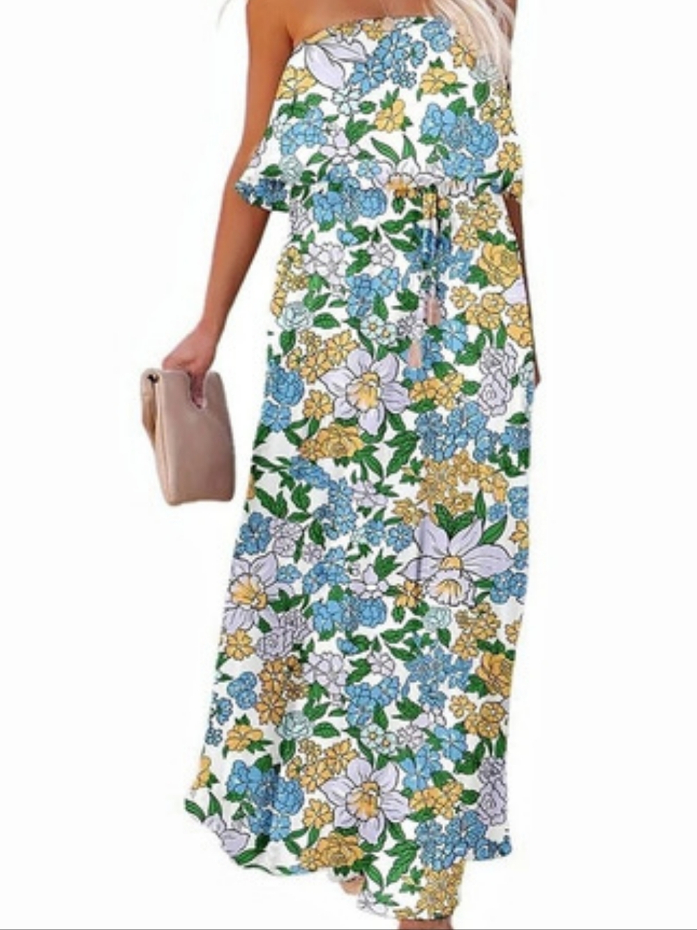 Floral Maxi Strapless Dress